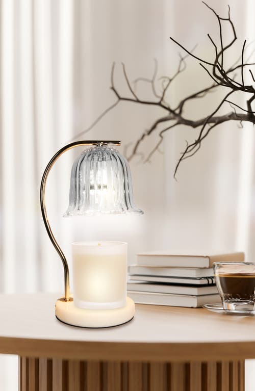 Luzè Luze Glass Tulip Shade Candle Warmer Lamp In Transparent