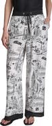 DKNY New York Print Wide Leg Pants
