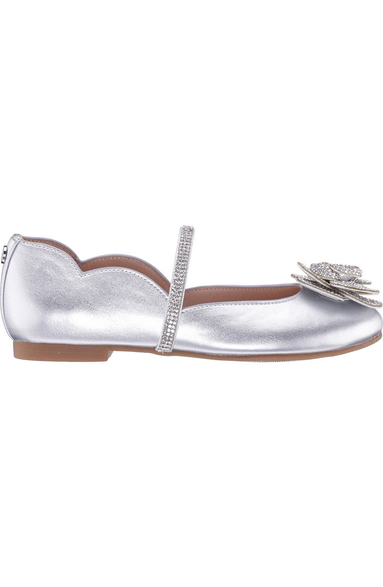Nina Kids' Izzy Mary Jane Flat, Alternate, color, Silver Metallic