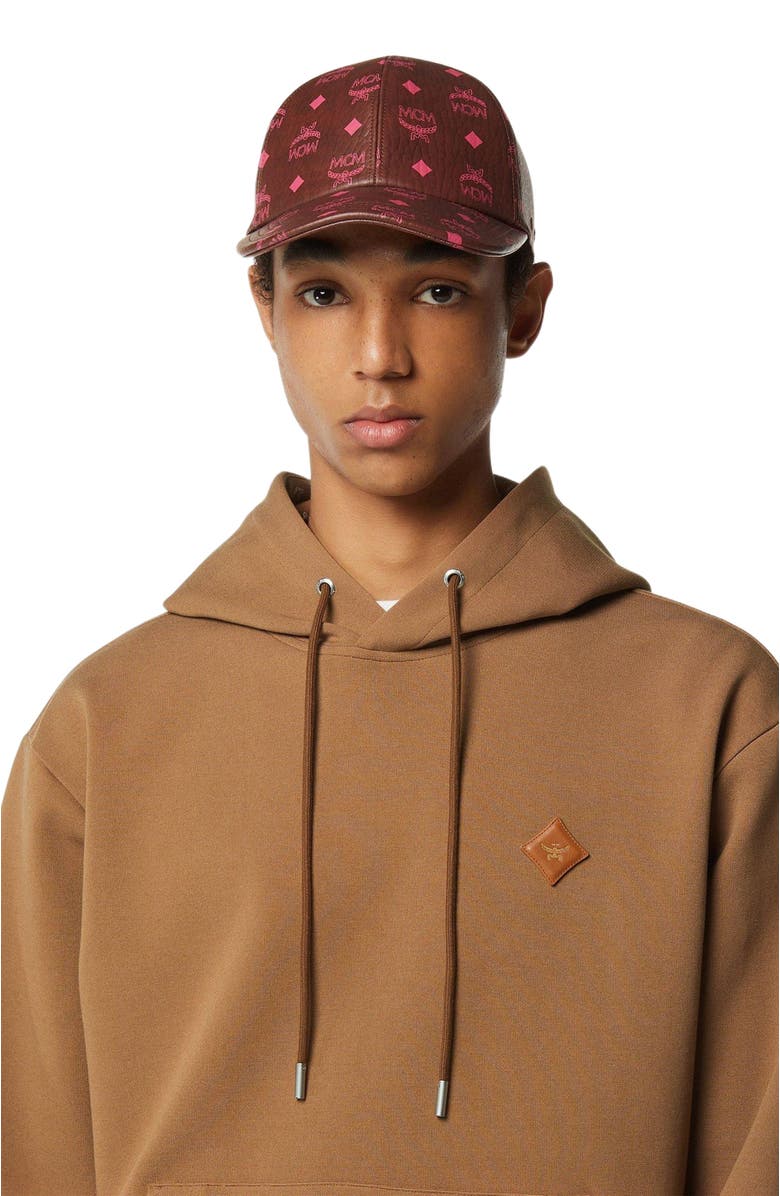 MCM Essential Logo Patch Ponte Hoodie, Alternate, color, Cognac