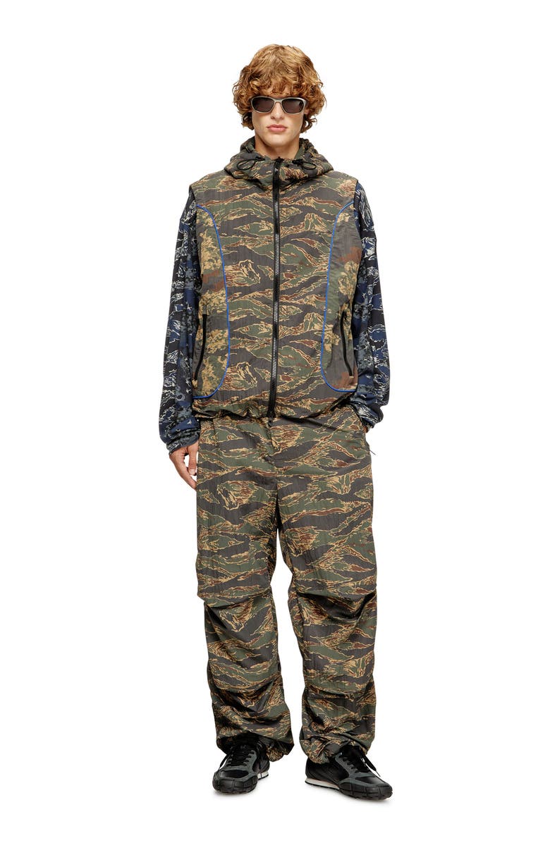 DIESEL<sup>®</sup> P-Anic Camo Nylon Drawstring Pants, Alternate, color, Olive/ Green