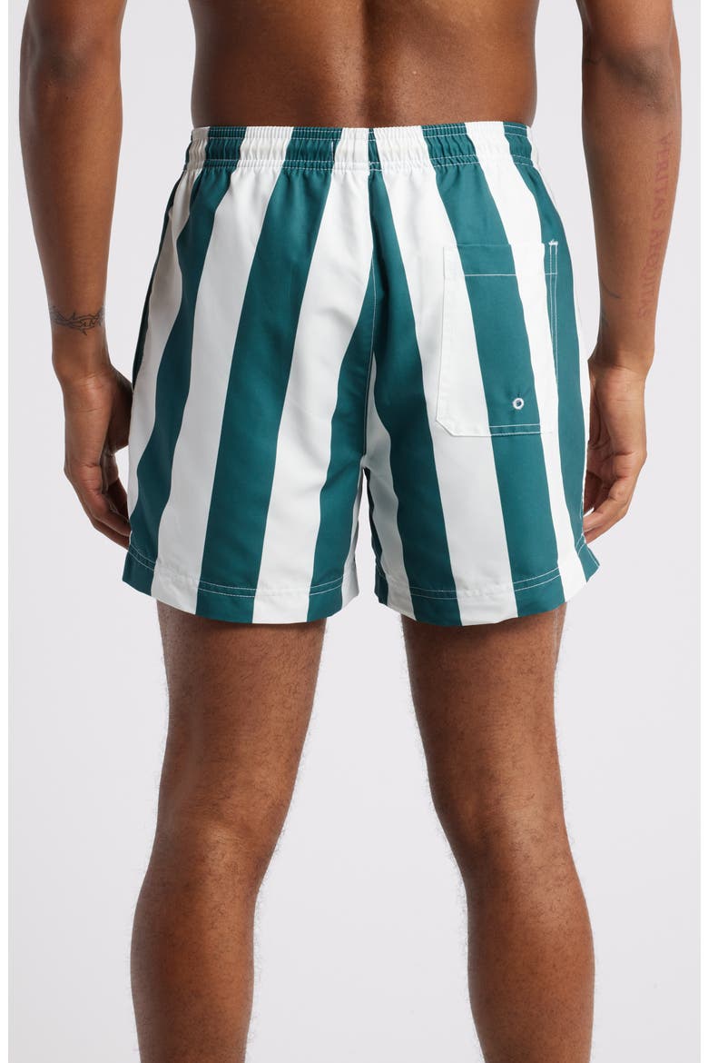 Playa Stripe Swim Trunks, Alternate, color, GREEN/ WHITE