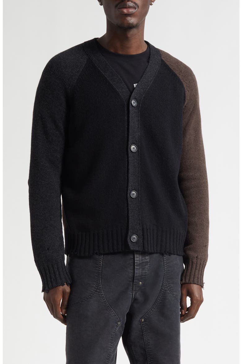 Distressed Wool Blend Cardigan, Main, color, COLOR BLOCK