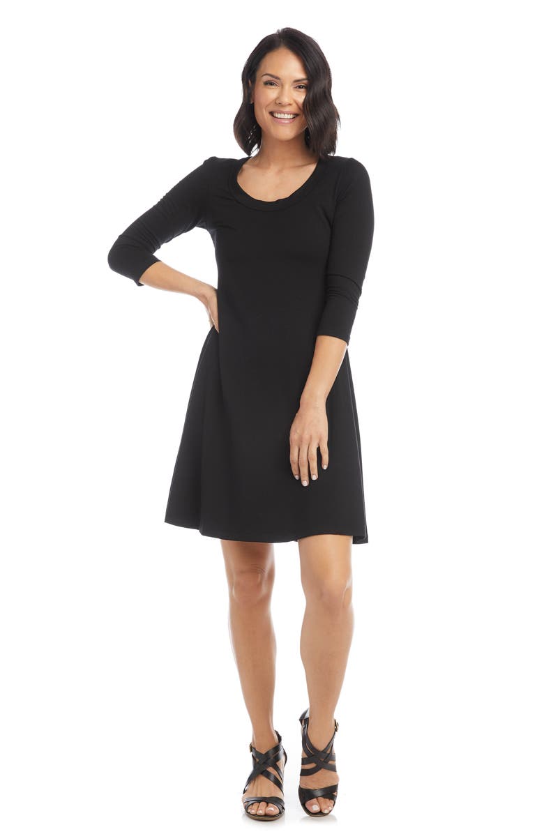 Karen Kane A-Line Jersey Dress, Alternate, color, Black