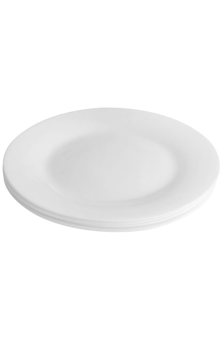 Gibson Ultra Ultra Farthington 4 Piece Tempe Opal Glass Dinner Plate Set, Alternate, color, White