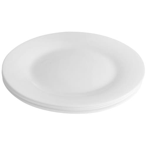 Gibson Ultra Ultra Farthington 4 Piece Tempe Opal Glass Dinner Plate Set In White