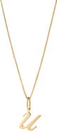 Ana Luisa Solid Yellow Gold - Script Letter Necklace
