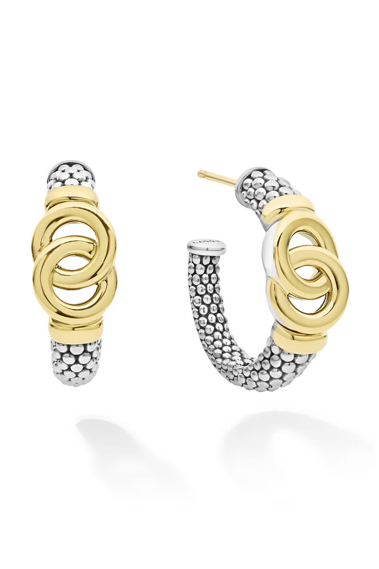 Signature Caviar Interlocking Circle Hoop Earrings video