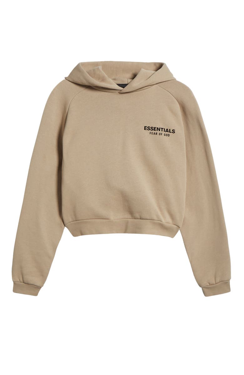 Fear of God Essentials Cotton Blend Fleece Crop Hoodie, Alternate, color,