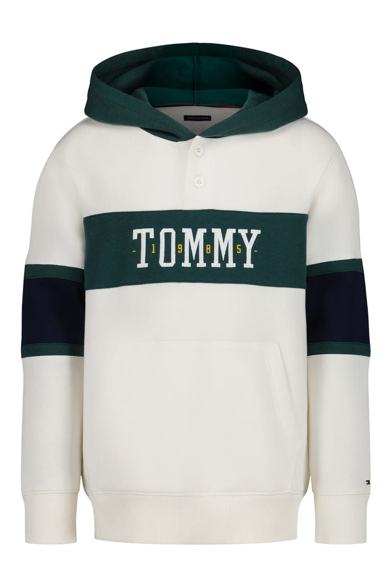 Kids' Logo Fleece Hoodie, Main, color, ECRU