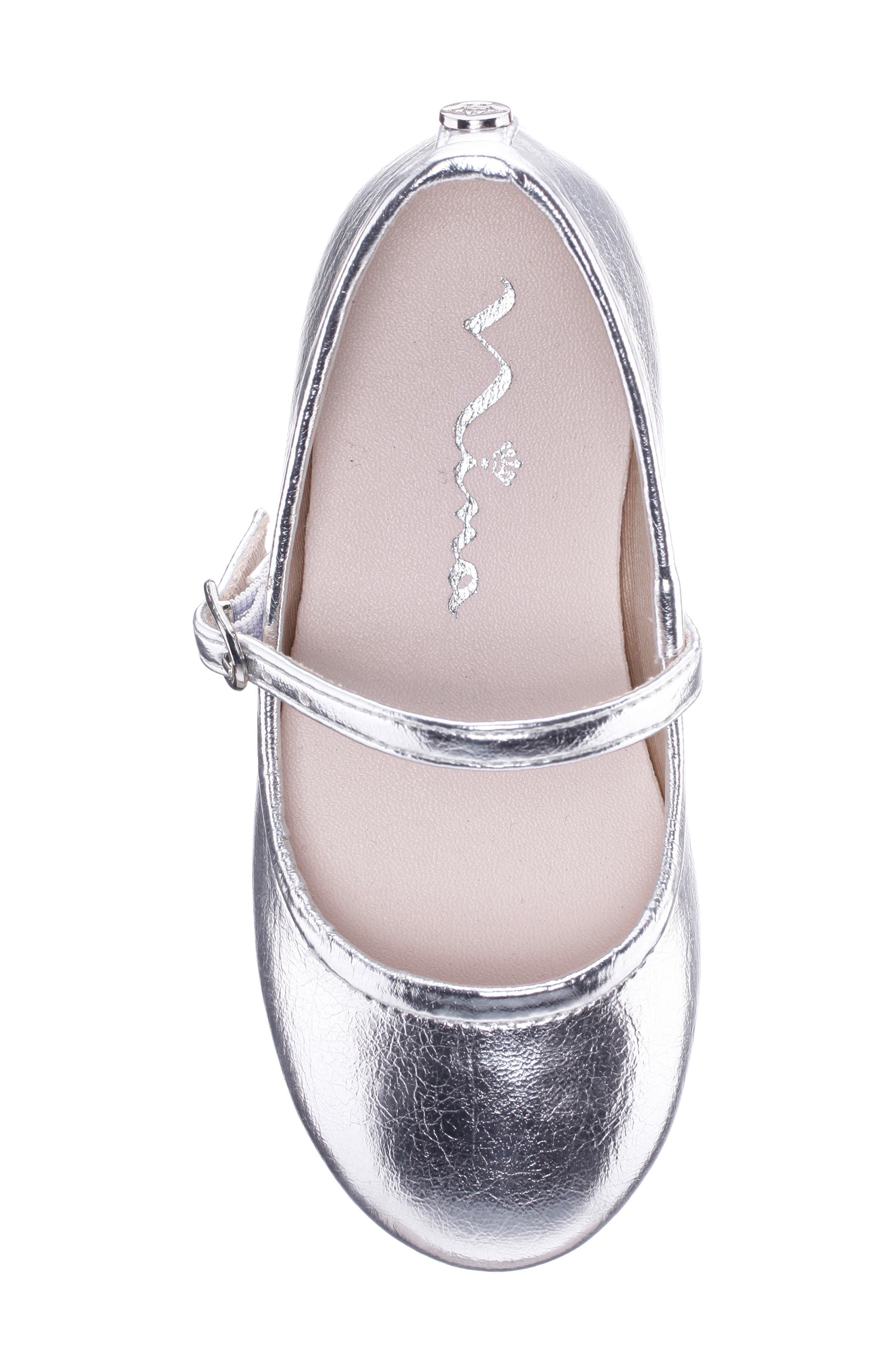 Kids' Nicola Mary Jane Flat, Alternate, color, SILVER METALLIC