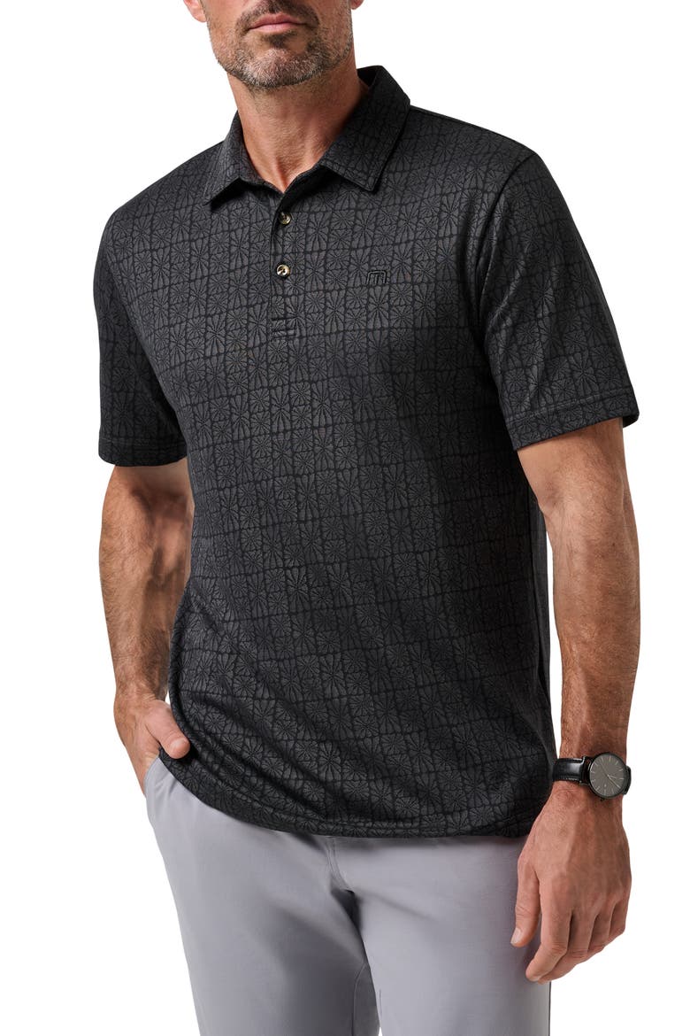 Cabana Floral Jacquard Polo, Main, color, EBONY