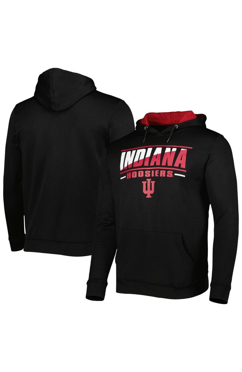 COLOSSEUM Men's Colosseum Black Indiana Hoosiers Slash Stack 2.0 Pullover Hoodie, Main, color, Black
