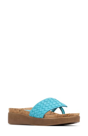 Donald Pliner Fifi Platform Wedge Flip Flop In Blue