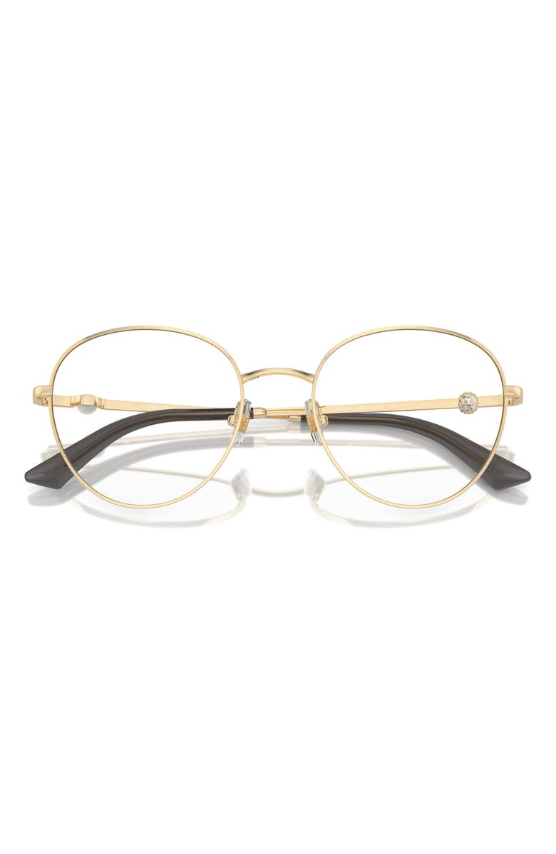 Jimmy Choo 52mm Round Optical Glasses, Alternate, color, Pale Gold / Demo Lens