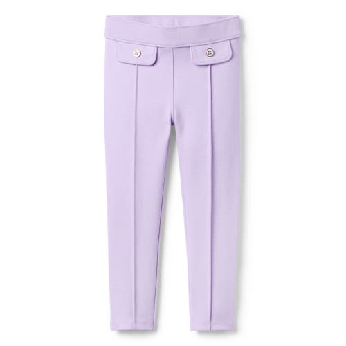 Janie And Jack Kids'  Seamed Button Ponte Pant In Purple
