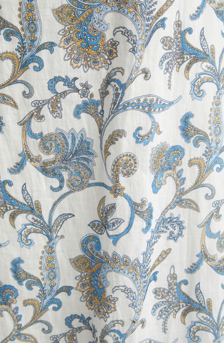 Veronica Beard Mackey Paisley Halter Neck Sleeveless Ramie Shirtdress, Alternate, color, Dove Multi