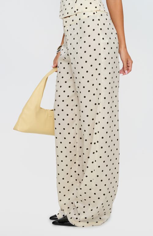 Princess Polly Powdered Sugar Polka Dot Strapless Top & Wide Leg Pants Set In Neutral