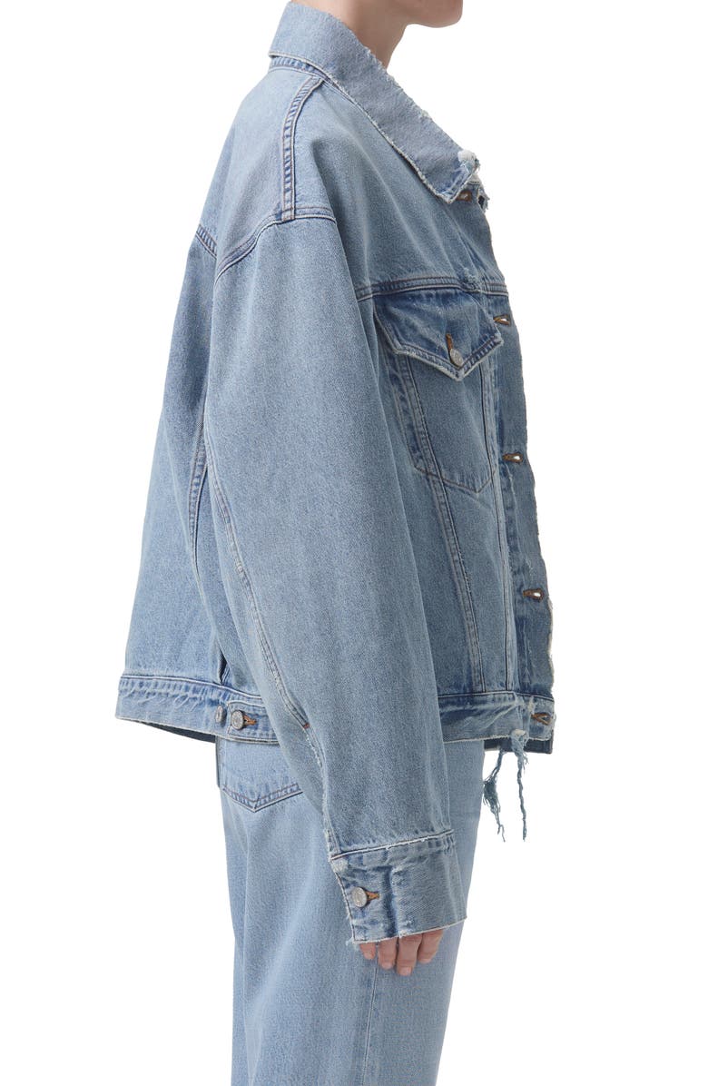 AGOLDE Martika Frayed Oversize Denim Jacket, Alternate, color,