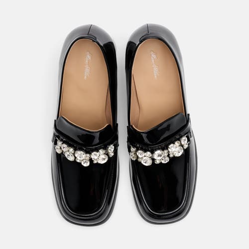 Marc Nolan Margot Patent Leather Penny Loafer Block Pumps In Black