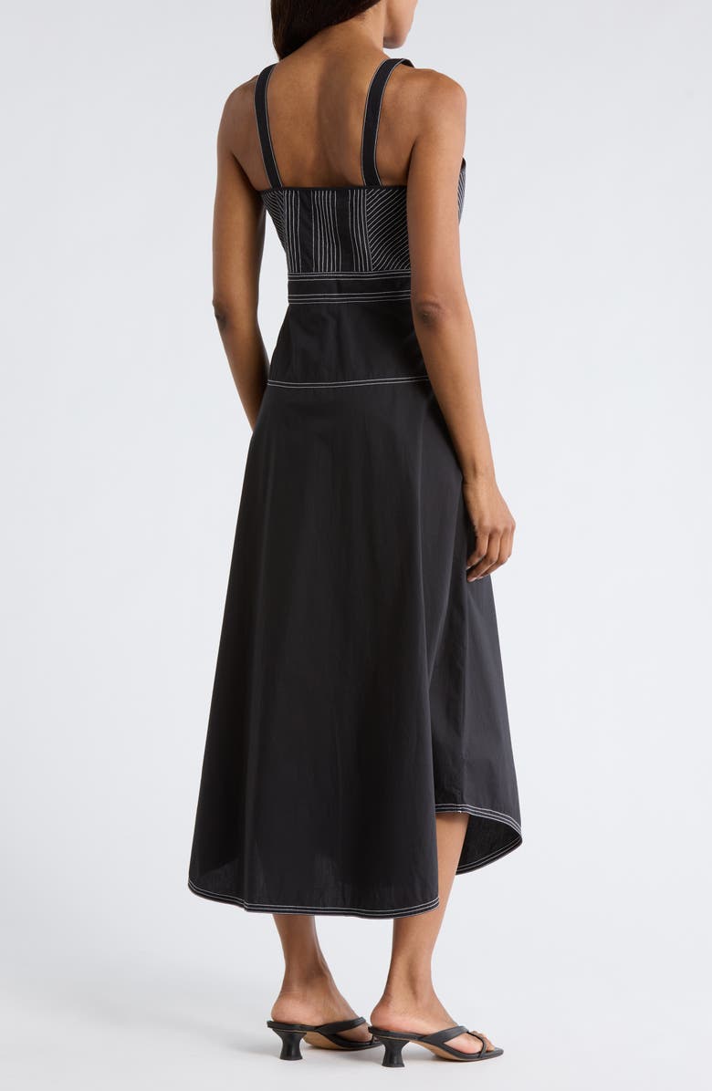 AREA STARS Devi Topstitch Midi Dress, Alternate, color, Black White