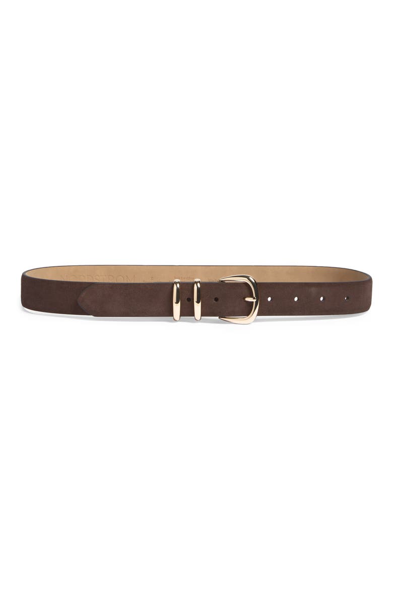 Angelique Suede Belt, Main, color, BROWN- GOLD
