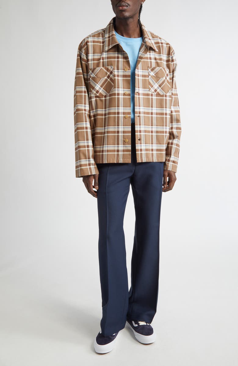 STOCKHOLM SURFBOARD CLUB Club Plaid Organic Cotton Overshirt, Alternate, color, Brown Check