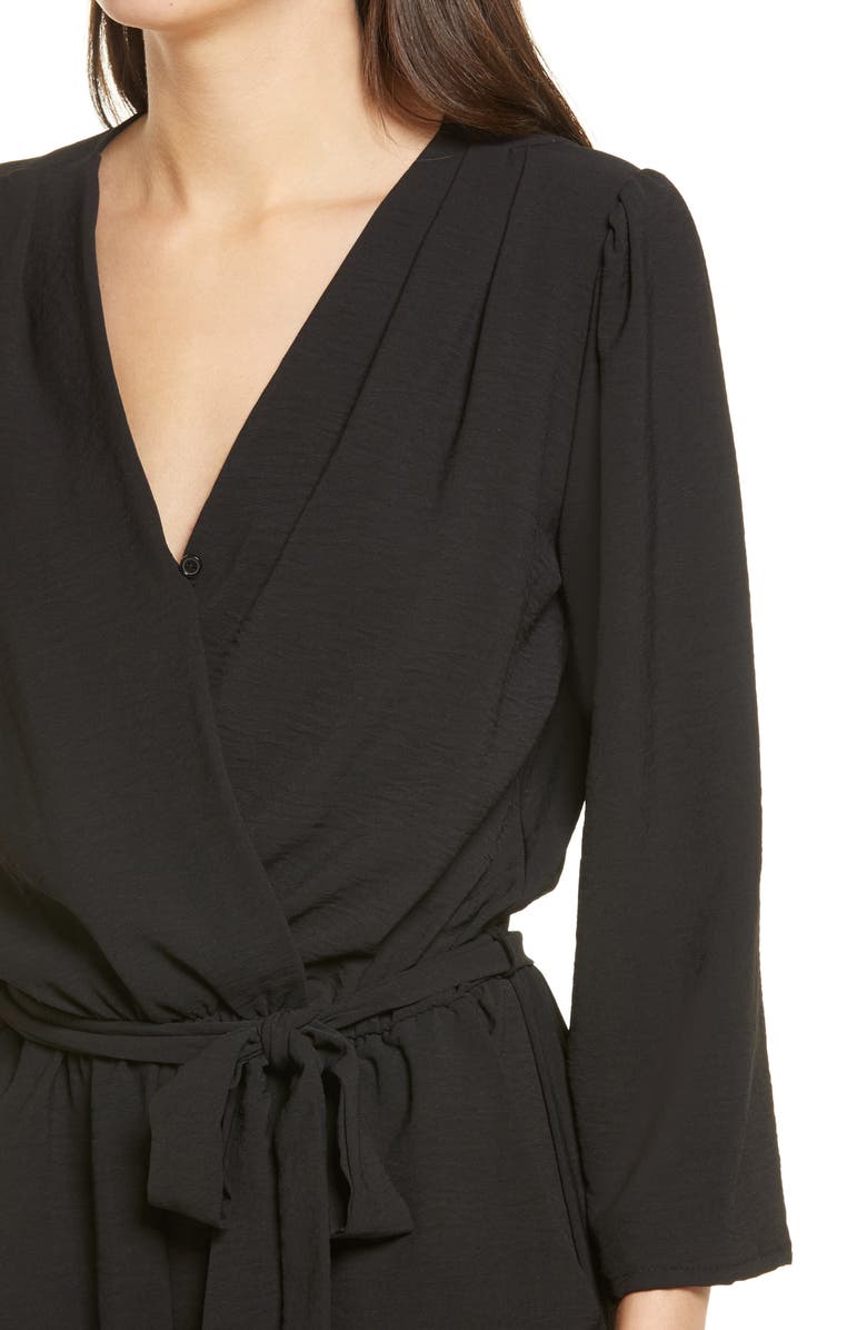 Fraiche by J Long Sleeve Belted Jumpsuit, Alternate, color, 