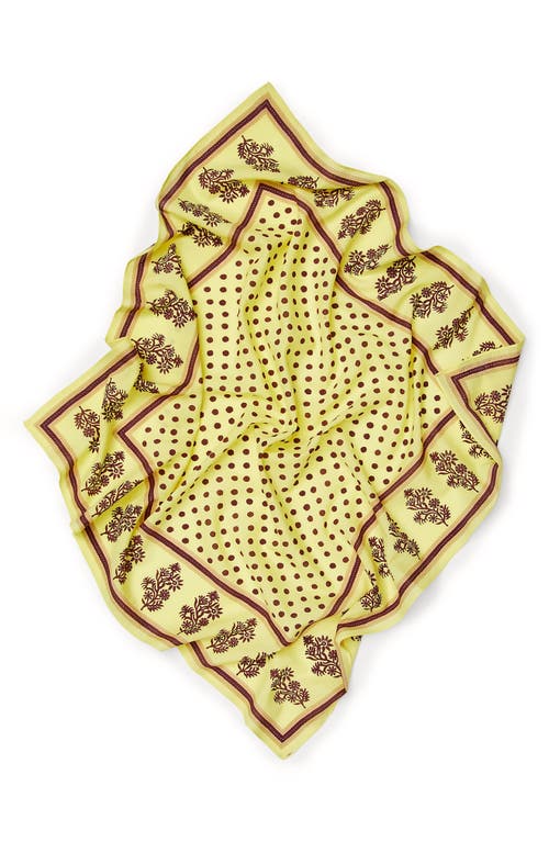 Saachi Floral & Dot Print Bandana In Gold