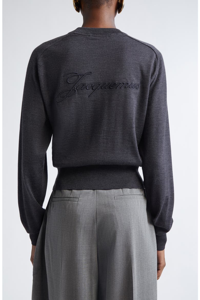 Le Sweater Brode Merino Wool Blend Sweater, Alternate, color, DARK GREY