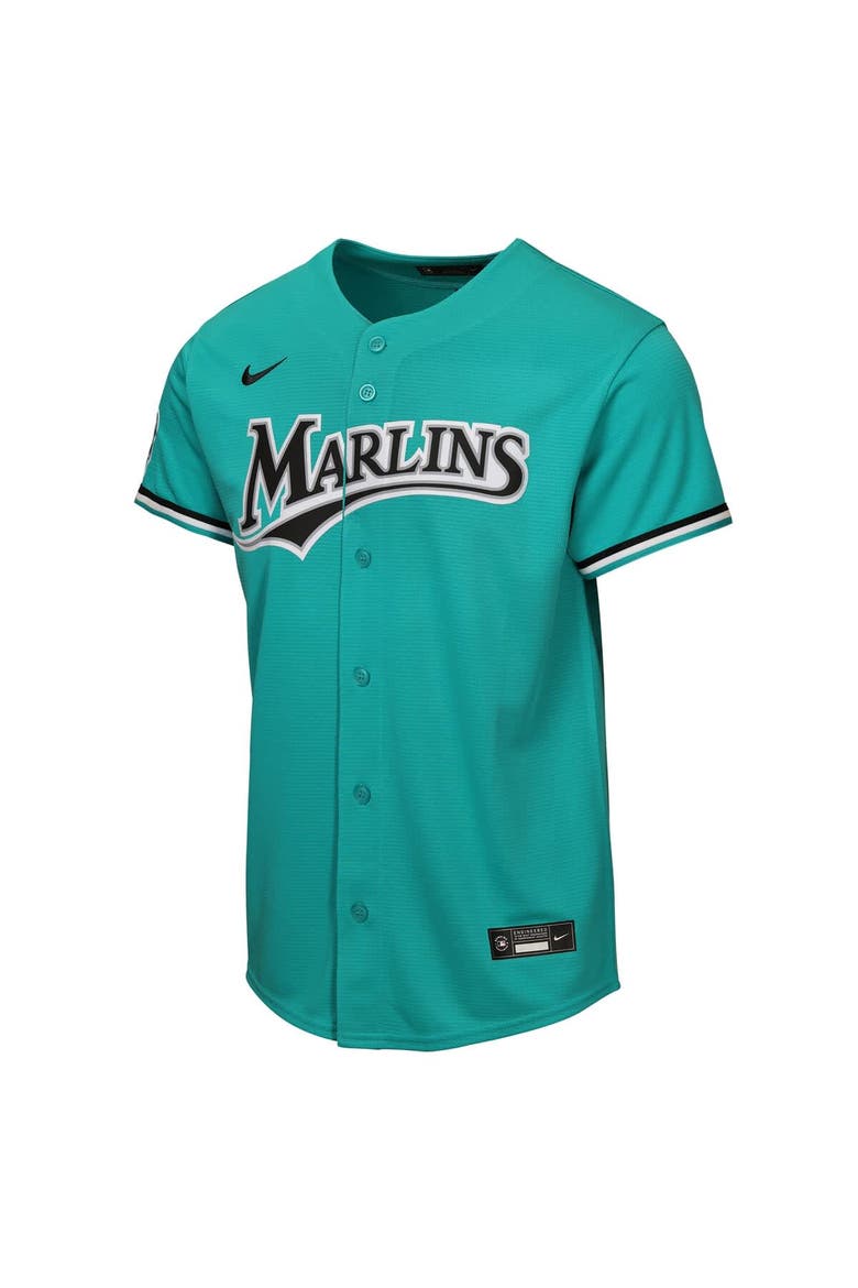 Youth Nike Teal Miami Marlins Alternate Stadium Jersey, Alternate, color, Teal