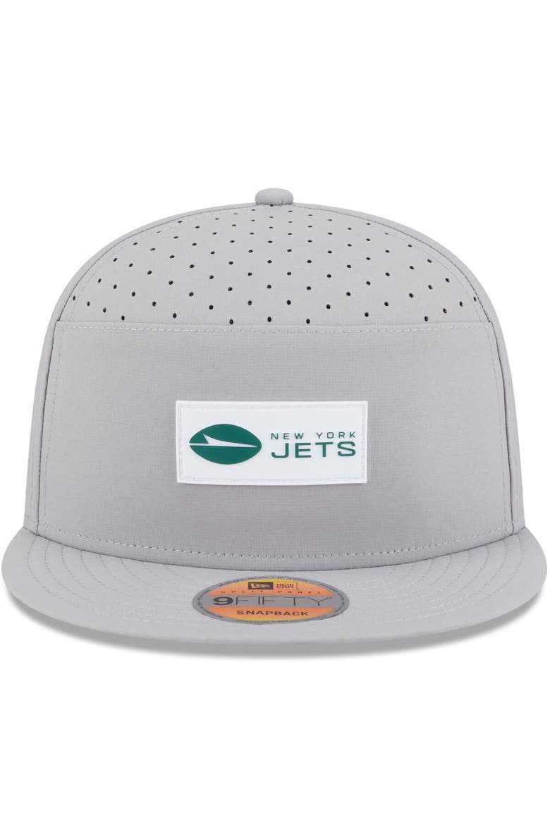 Men's New Era Gray New York Jets 2025 Sideline  Split Panel 9FIFTY Snapback Hat, Alternate, color, Gray