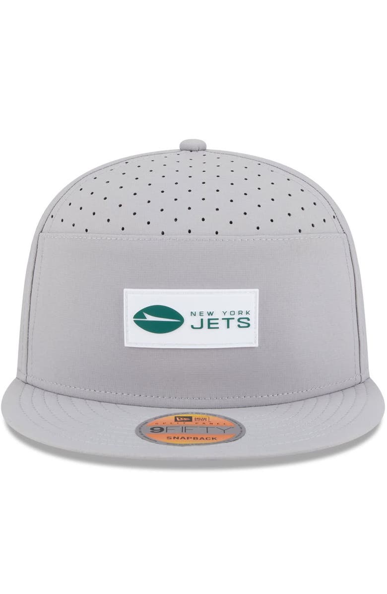 New Era Men's New Era Gray New York Jets 2025 Sideline  Split Panel 9FIFTY Snapback Hat, Alternate, color, Gray