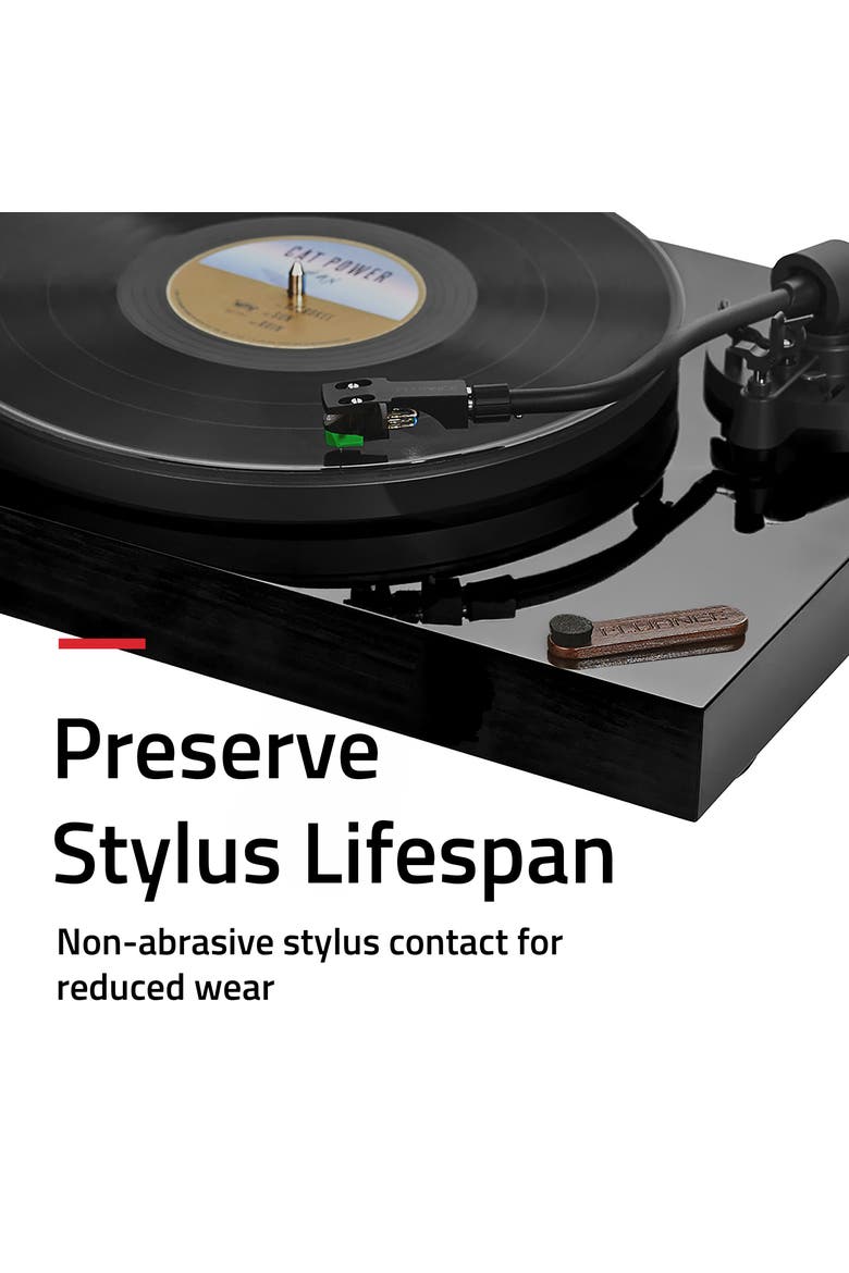 Turntable Stylus Cleaning Brush - Removes Dust from Record Player Needle, Alternate, color, Natural Walnut