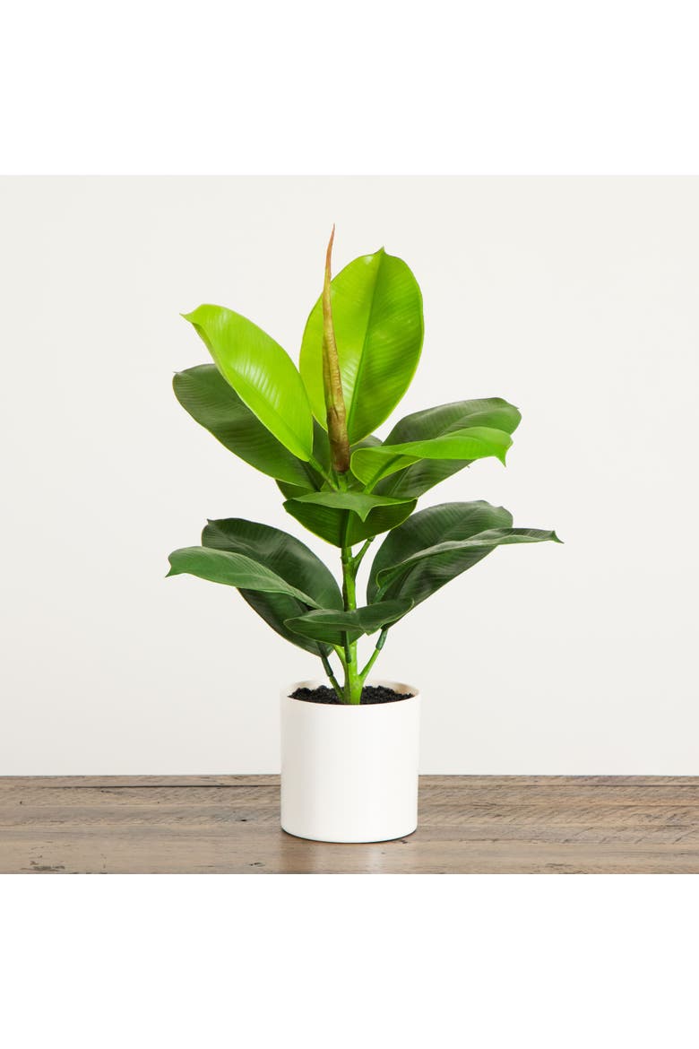 20-in Artificial Fiddle Leaf Fig Plant, Alternate, color, Green