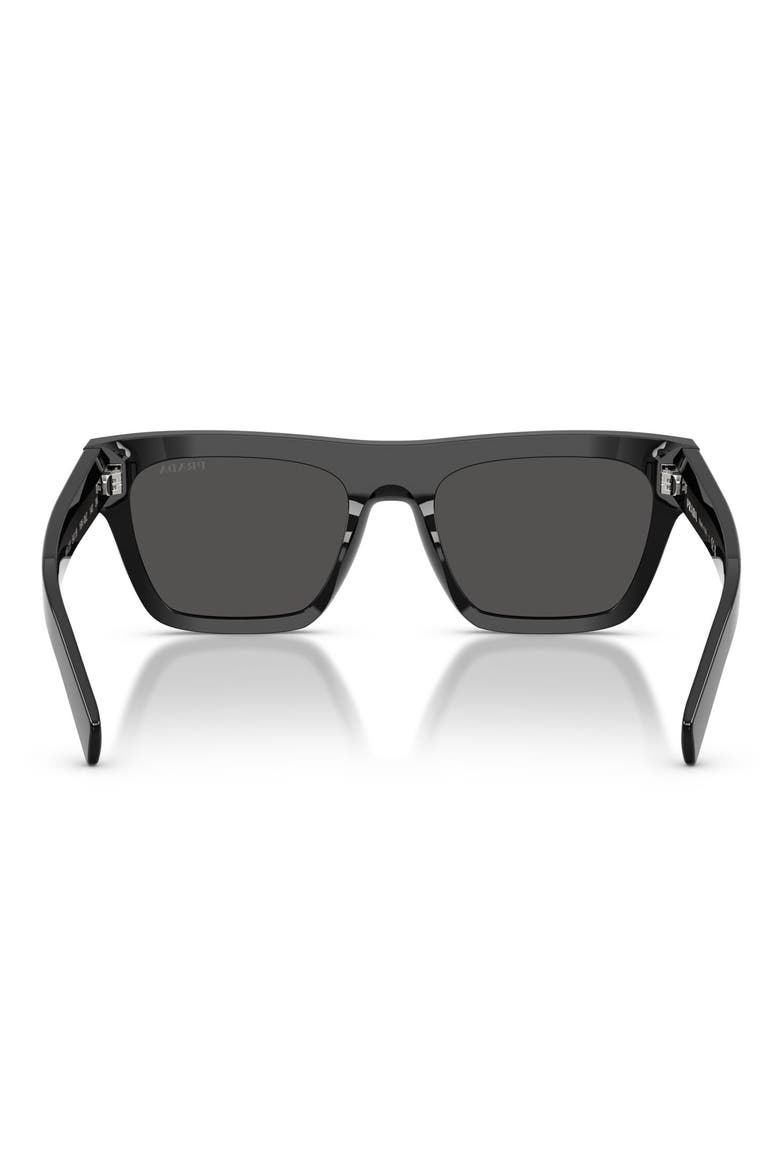54mm Rectangular Sunglasses, Alternate, color, BLACK / DARK GREY