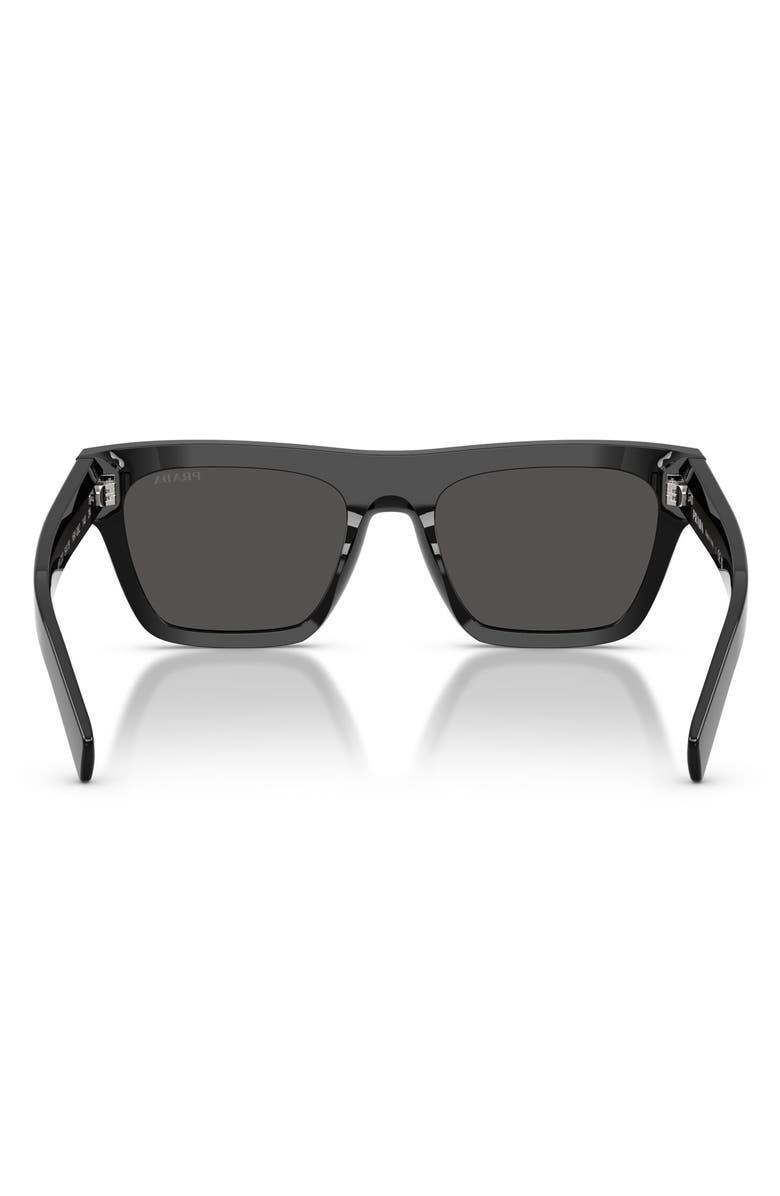 Prada 54mm Rectangular Sunglasses, Alternate, color, Black / Dark Grey