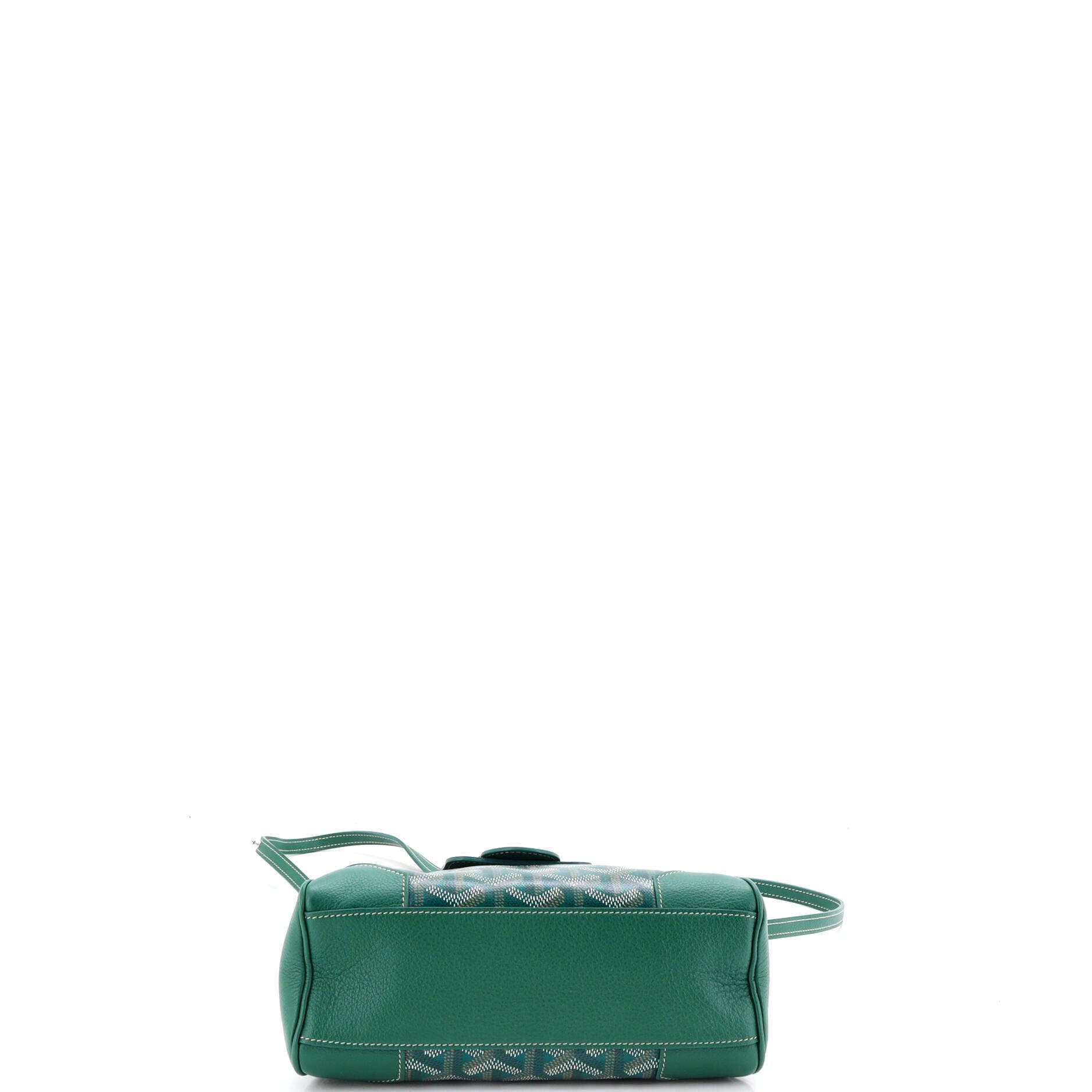 Pre-Owned Goyard Saigon Top Handle Bag Coated Canvas with Leather Mini, Alternate, color, Green