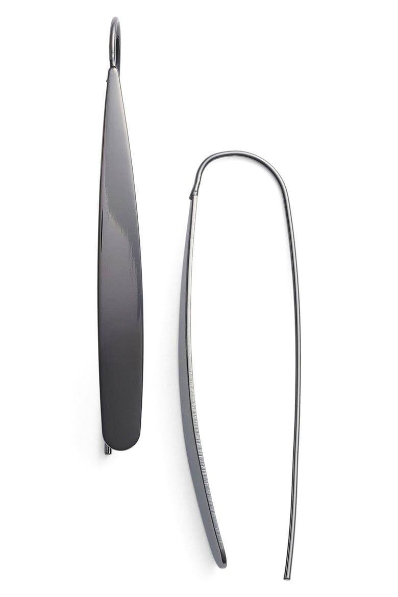 Teardrop Earrings, Main, color, HEMATITE
