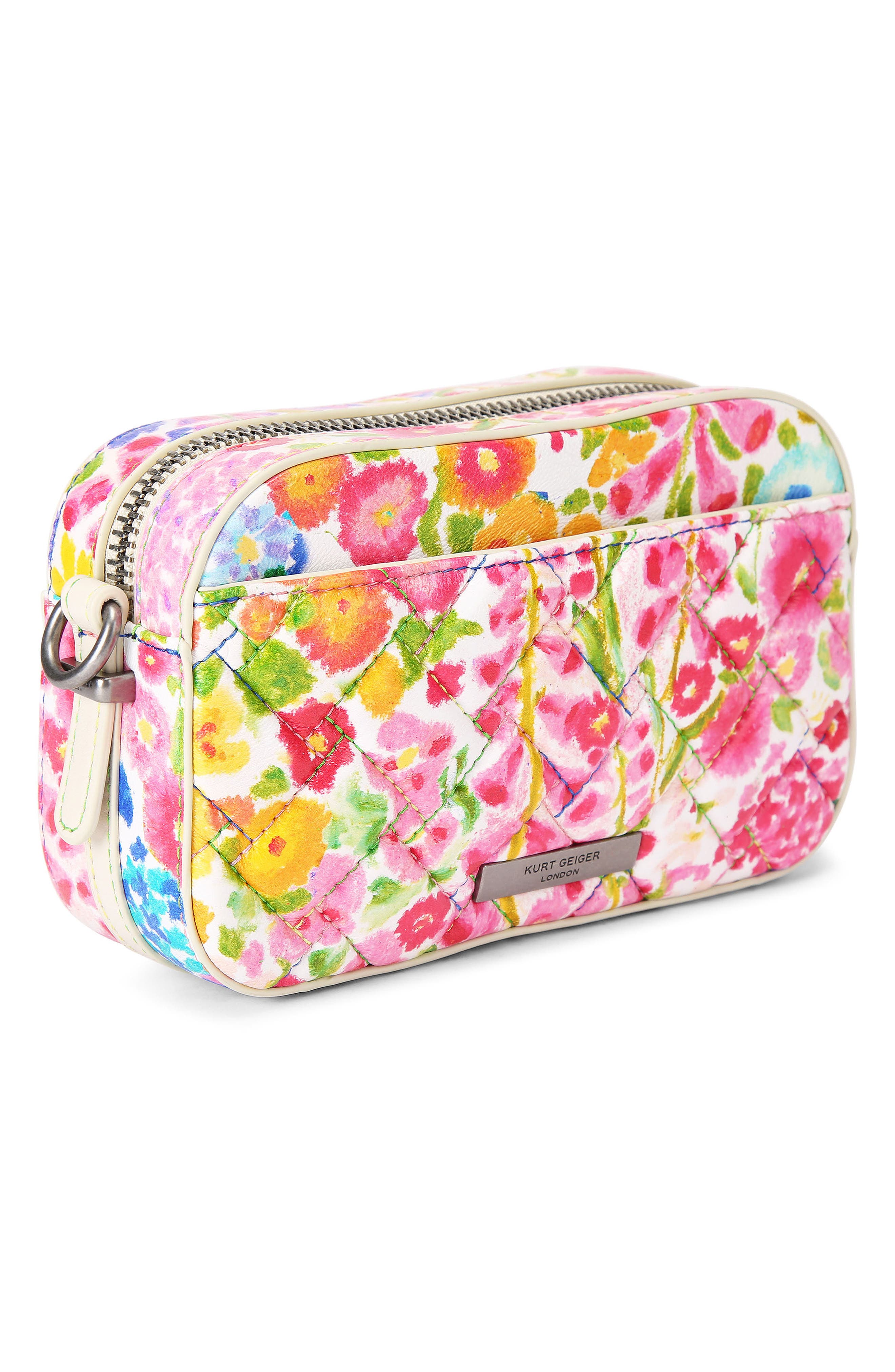 Kurt Geiger London Floral Couture Small Kensington Quilted Camera Bag, Alternate, color, 