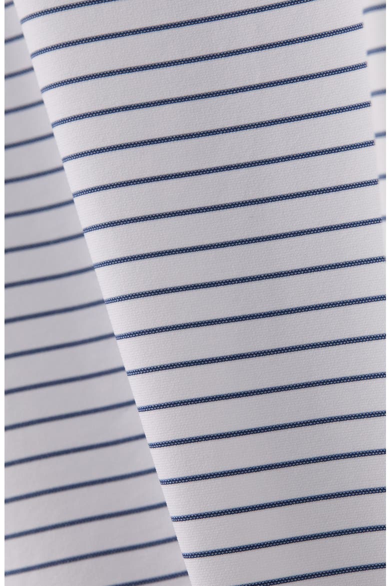 Commuter Stripe Slim Fit Performance Polo, Alternate, color, WHITE/ NAVY PINSTRIPE
