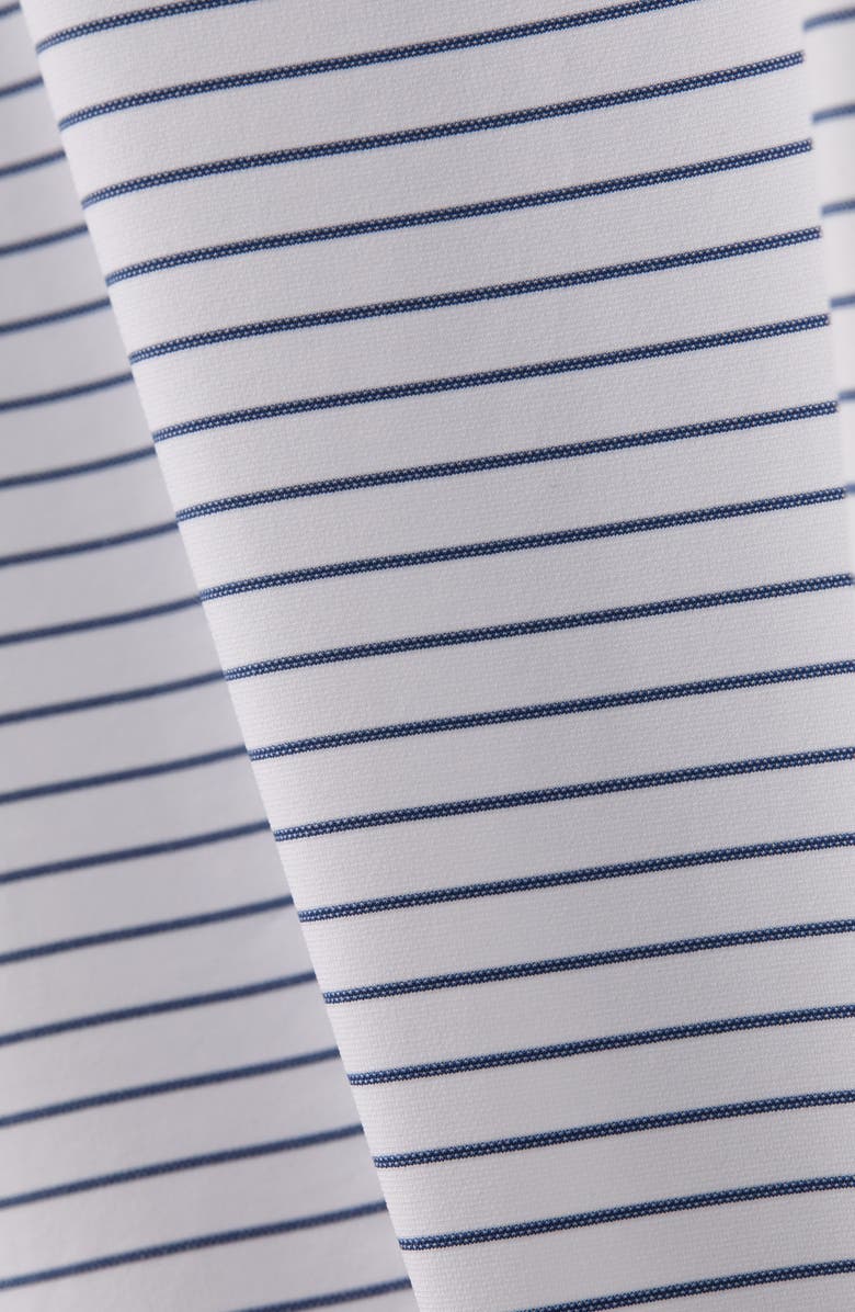 Rhone Commuter Stripe Slim Fit Performance Polo, Alternate, color, White/ Navy Pinstripe