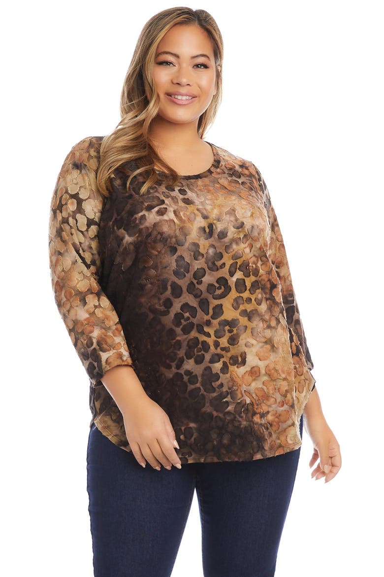 Tie Dye Animal Print Burnout Top, Alternate, color, TIE DYE