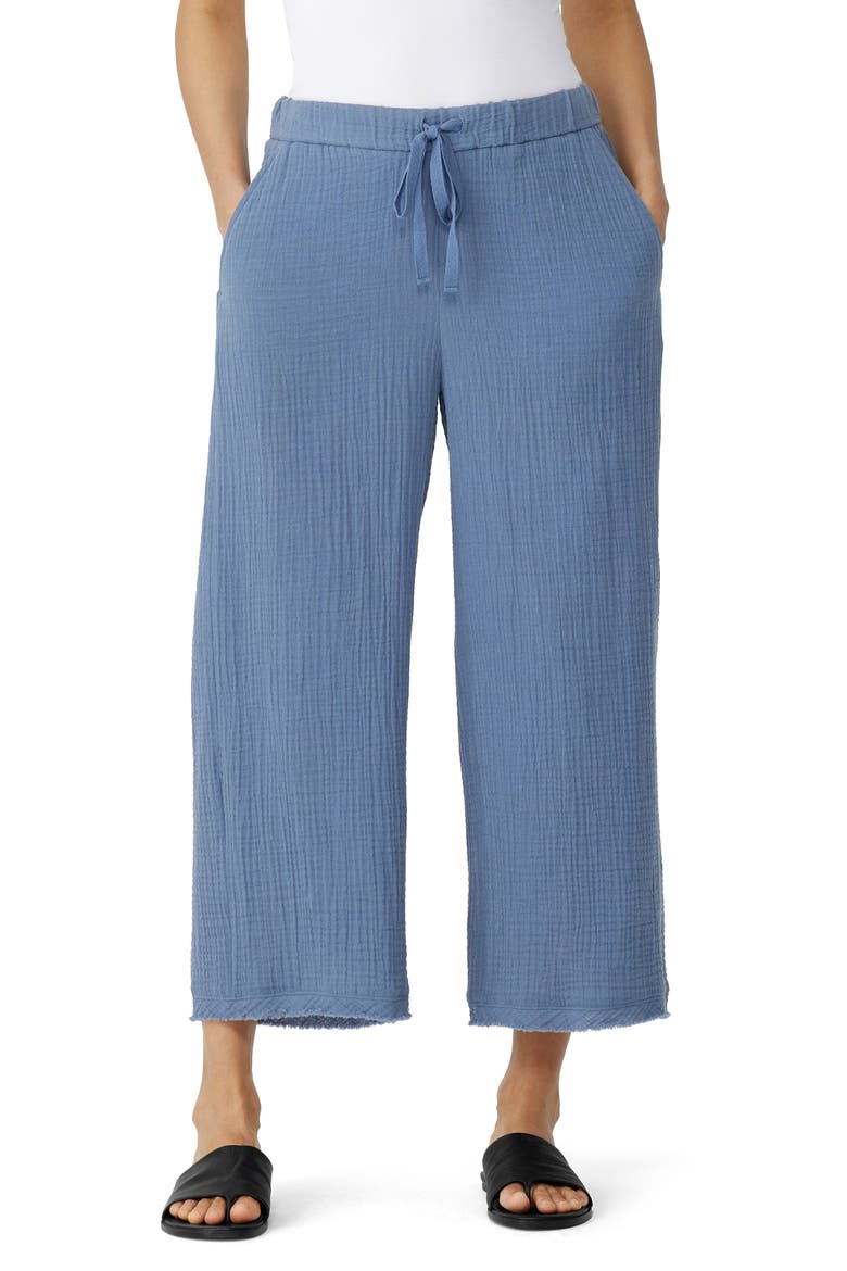 Wide Leg Organic Cotton Pants, Main, color, DUSK