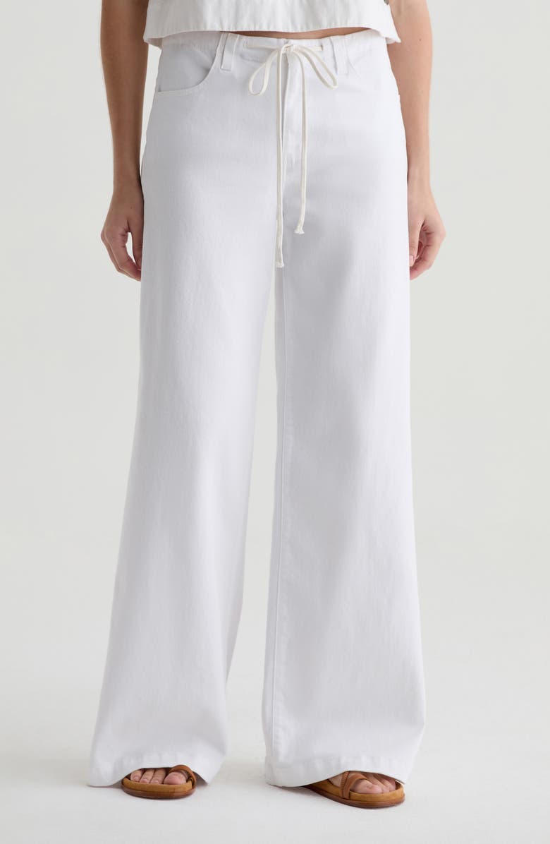 AG Stella Drawstring Wide Leg Jeans, Main, color, White