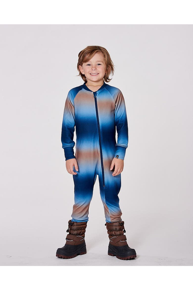 One-Piece Thermal Underwear, Alternate, color, Blue and Beige Gradient