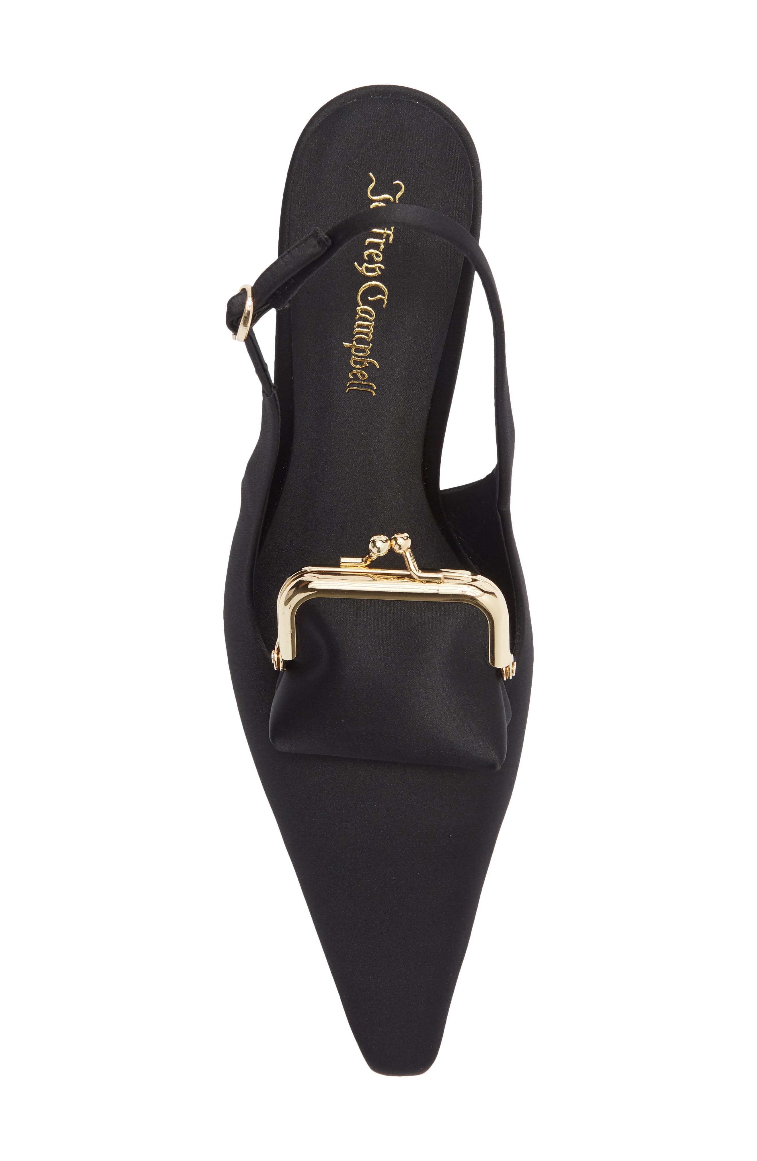 Jeffrey Campbell Pay Me Slingback Wedge Pump, Alternate, color, Black Satin Combo