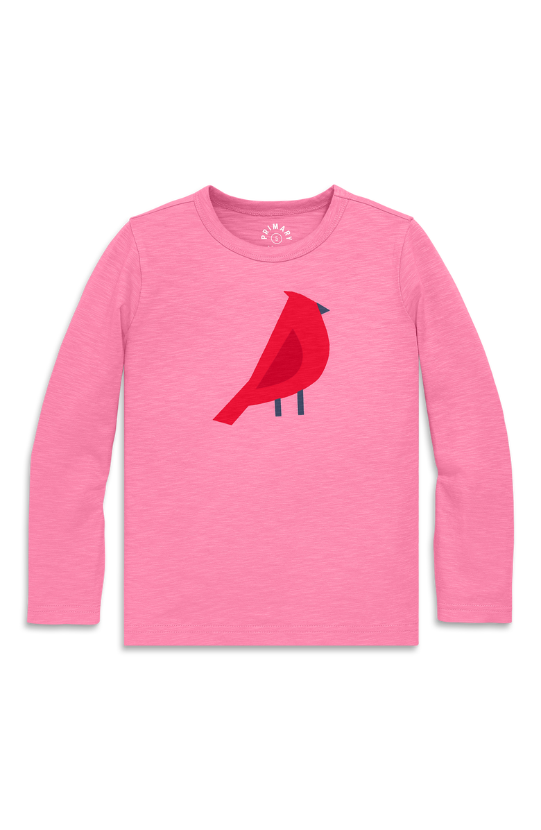 Primary Kids Long Sleeve Cardinal Tee, Alternate, color, Taffy
