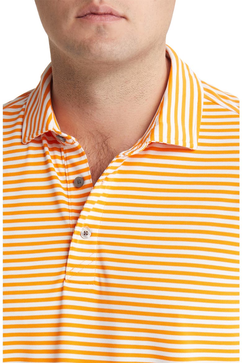 Virtue Piqué Stripe Recycled Blend Polo, Alternate, color, ORANGE BURST