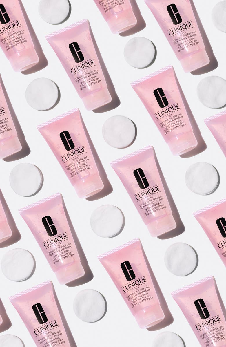 Clinique 2-in-1 Cleansing Micellar Gel + Light Makeup Remover, Alternate, color,